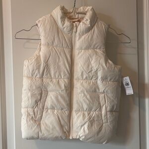 Girls ivory puffer vest